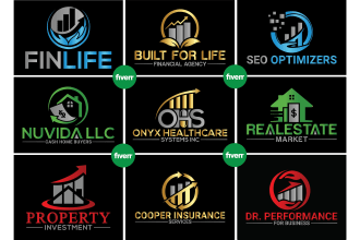 do modern financial marketing and personal branding logo design