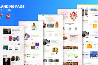 do professional UI UX landing page and web template design