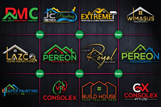 do create unique real estate home and construction logo design