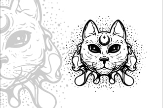 create simple drawing, illustration dark art for tshirt