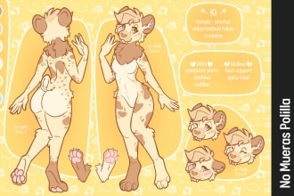create a furry reference sheet of your character