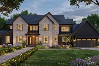 do 3d exterior design, interior design and 3d rendering