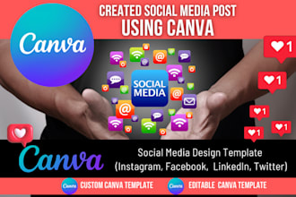 created social media post design using canva