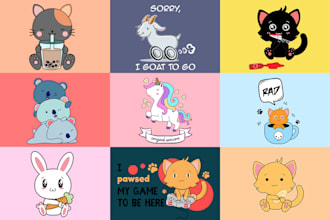 design cute cartoon characters