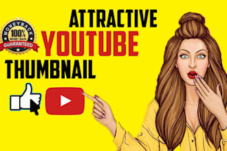 design attractive youtube thumbnail catchy and facebook cover page