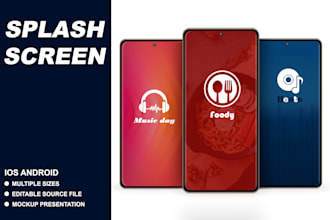 design splash screen or launch screen for android or ios
