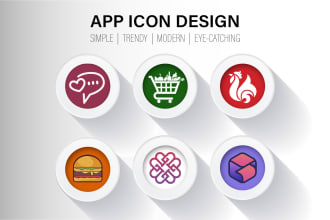design simple and trendy app icon for android and IOS apps