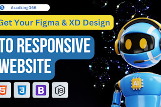 convert your figma prototype, adobe xd, PSD template to HTML