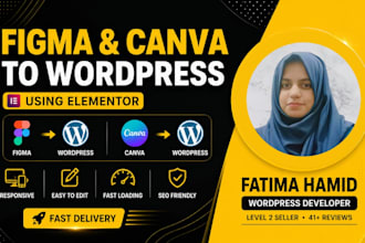 convert figma and canva designs to wordpress using elementor