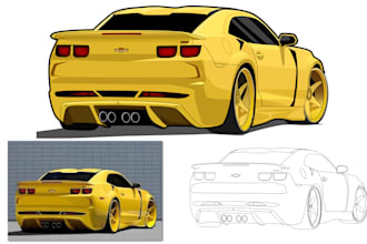 draw stunning vehicle illustrations, car illustration