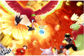 draw you as trainer in pokemon battle