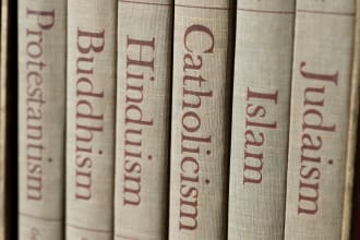 do expert research on world religions, islam, hindu,budhism,christian  theology