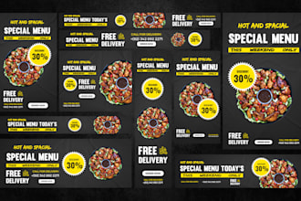 design shopify banner, web banner, google banner, website header, and slider