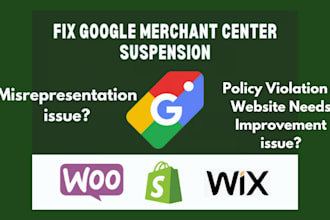 fix gmc misrepresentation issues or setup and optimize google merchant center