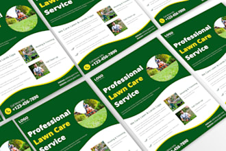 design lawn care, council, and save the earth seminar flyer, brochure