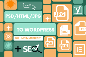 convert html, png, pdf, psd to wordpress