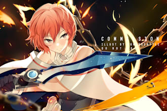 draw a vtuber, fanart, or oc in anime style illustration