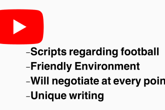 write football youtube scripts and articles for you