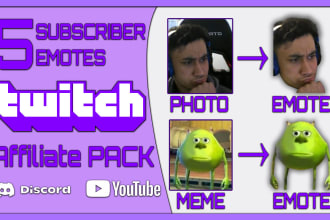 create 5 emotes for twitch with your photos or memes