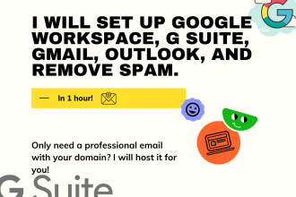 set up google workspace, g suite, gmail and clear spam