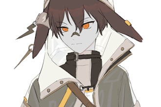 draw any anime character in a simple flat colored style