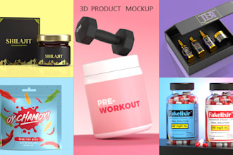 create realistic 3d product mockup