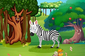 design beautiful kids story book illustrations