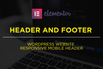 build your wordpress website header, footer by elementor pro