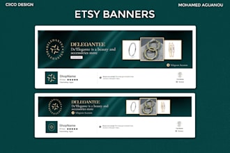 design premium minimalist luxury etsy banner and listing images