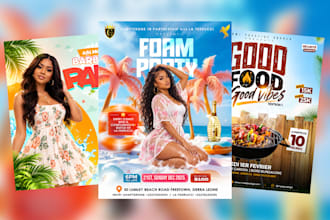 do summer, beach, pool, travel, cruise, vacation party flyer
