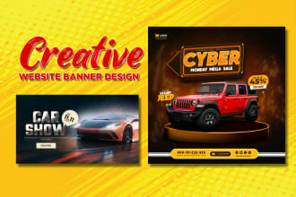 design professional website banner, slider, header, ads banner, shopify banners