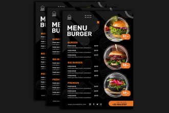 design food menu restaurant menu digital menu board and food flyer
