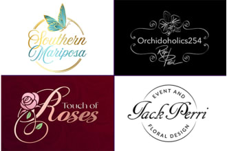 design feminine floral, weeding, bridal, and female logo for your personal brand