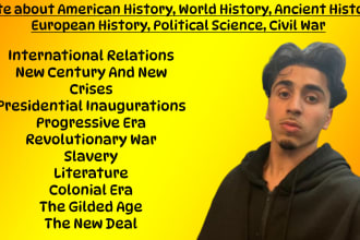 write american history, literature, and religion world , ancient history