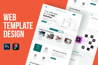 design web UI UX template,landing page,figma, photoshop PSD