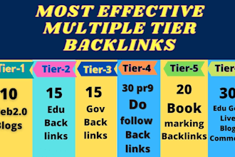 provide multiple tier linkbuilding white hat SEO backlinks service
