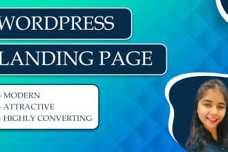 build a modern wordpress landing page, squeeze page using elementor pro
