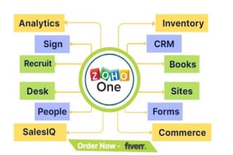 setup and customize any task of zoho CRM, books, people, etc