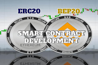 create bep20, erc20 token and smart contract on ethereum and bsc blockchain