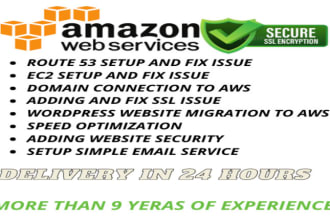setup aws,ec2,route 53,ssl,virtual host,security and fix any aws issues