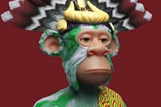 create unique 3d nft art, 2d nft art, cryptopunk, nft collection