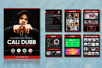 design professional electronic press kit, media kit, epk