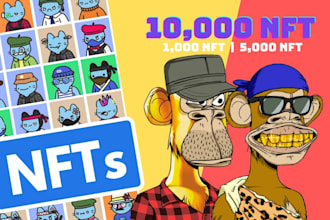 generate 10k nft art collection and metadata with rarities