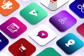 do flat mobile app icon for android and ios