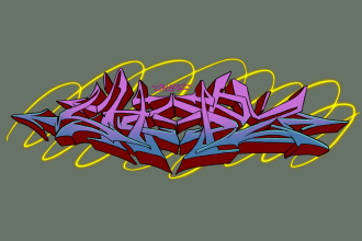 draw your name text or brand in graffiti font