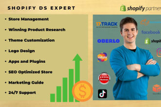 manage, research to add products and run ads on shopify dropshipping store