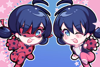 draw a cute chibi art for you