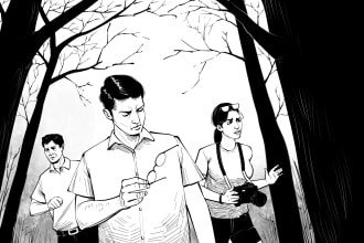draw black and white illustrations
