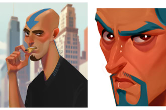draw semi stylized or semi realistic portrait, oc, fan art