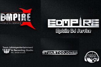 design modern dj, music, and band logo